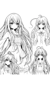 coloriage Fille Anime Aux Cheveux Longs gratuit