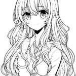coloriage Fille Anime Aux Cheveux Longs d