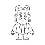 coloriage Frankenstein Amical pour enfants à télécharger