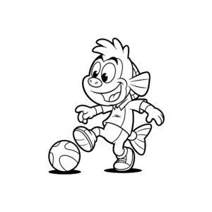 imprimer coloriage Goby jouant au ballon gratuit
