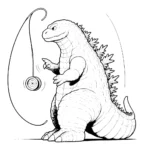 coloriage Godzilla gratuit pour enfants