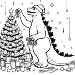coloriage Godzilla à imprimer pour enfant de 8 ans
