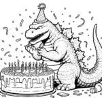 coloriage Godzilla educatif pour enfant