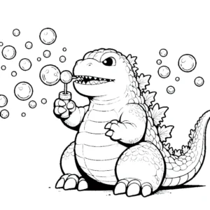 coloriage Godzilla et découpage à imprimer