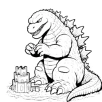 coloriage Godzilla pour enfants à imprimer