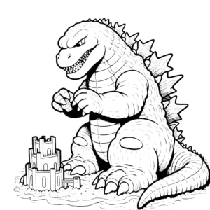 coloriage Godzilla pour enfants à imprimer