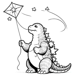 coloriage Godzilla à imprimer pour enfant de 8 ans