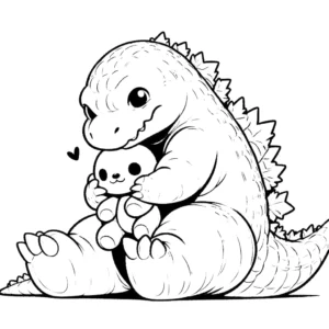 coloriage Godzilla à imprimer pour enfant de 7 ans
