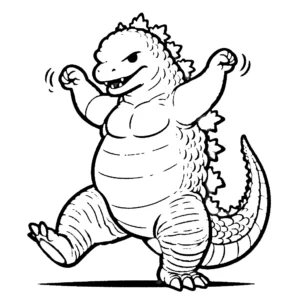 coloriage Godzilla pour enfants a imprimer gratuit