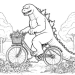 coloriage Godzilla pour enfant à imprimer