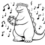 coloriage Godzilla à imprimer pour enfant de 2 ans