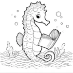 coloriage Hippocampe à imprimer pour enfant de 8 ans