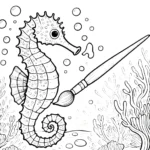 coloriage Hippocampe pour enfants a imprimer gratuit