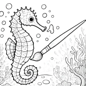 coloriage Hippocampe pour enfants a imprimer gratuit