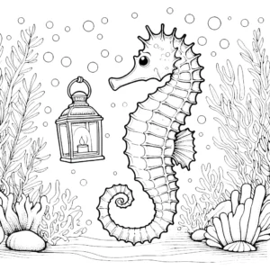 coloriage Hippocampe gratuit a imprimer
