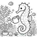 coloriage Hippocampe gratuit a imprimer