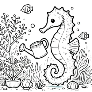 coloriage Hippocampe gratuit a imprimer