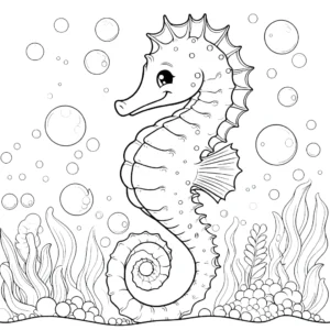 coloriage Hippocampe pour enfant de 7 ans
