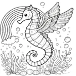 coloriage Hippocampe à imprimer pour enfant de 2 ans