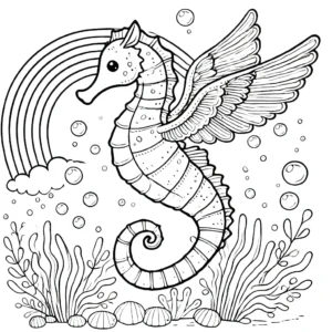 coloriage Hippocampe à imprimer pour enfant de 2 ans