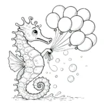 coloriage Hippocampe et decoupage