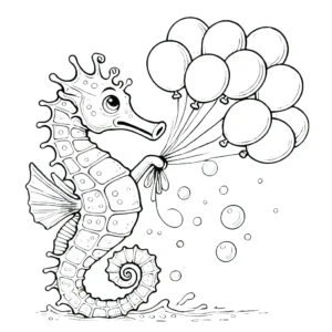 coloriage Hippocampe et decoupage