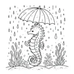 coloriage Hippocampe et decoupage