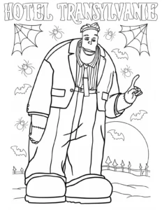 coloriage Hôtel Transylvanie à imprimer pour enfant de 8 ans