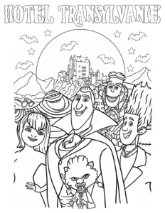 coloriage Hôtel Transylvanie à imprimer gratuitement