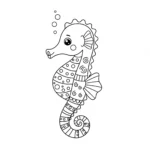 imprimer coloriage L’Hippocampe aux Motifs Rigolos pour enfant