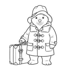 coloriage L’ours Paddington et sa valise pour enfant a imprimer gratuit