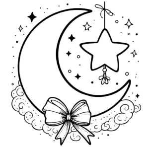 coloriage Lune à imprimer pour enfant de 3 ans