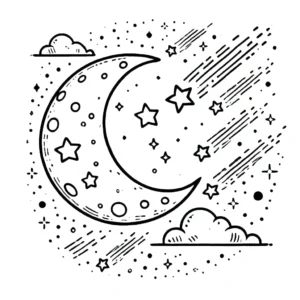 coloriage Lune pour bebe a imprimer