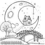 coloriage Lune à imprimer pour enfant de 4 ans