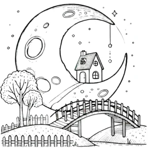 coloriage Lune à imprimer pour enfant de 4 ans