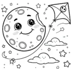 coloriage Lune à imprimer gratuitement