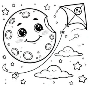 coloriage Lune à imprimer gratuitement