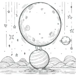 coloriage Lune à imprimer pour enfant de 4 ans