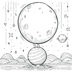coloriage Lune à imprimer pour enfant de 4 ans