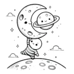 coloriage Lune à imprimer pour enfants