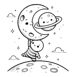 coloriage Lune à imprimer pour enfants