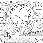 coloriage Lune à imprimer pour enfant de 4 ans