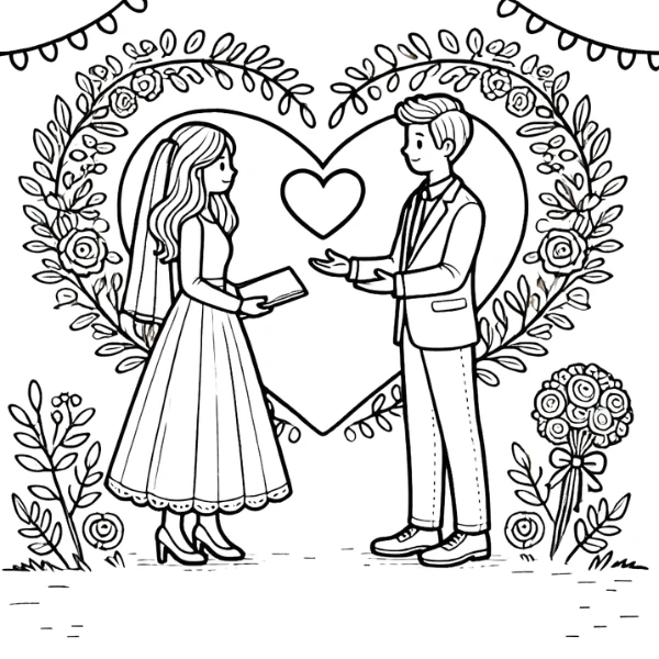 Tranh tô màu Mariage