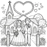 coloriage Mariage pour enfant à imprimer