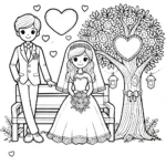 coloriage Mariage à imprimer gratuitement