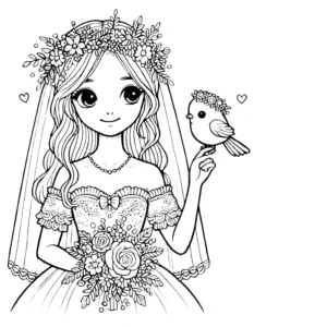 coloriage Mariage pour enfants a imprimer gratuit