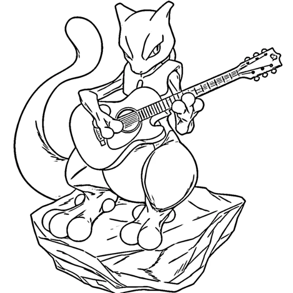 Tranh tô màu Mewtwo
