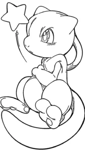 coloriage Mewtwo pour enfant a imprimer gratuit