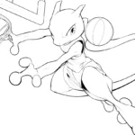 coloriage Mewtwo à imprimer pour enfant de 2 ans