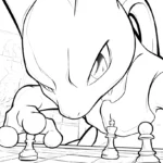 coloriage Mewtwo pour enfant a imprimer gratuit